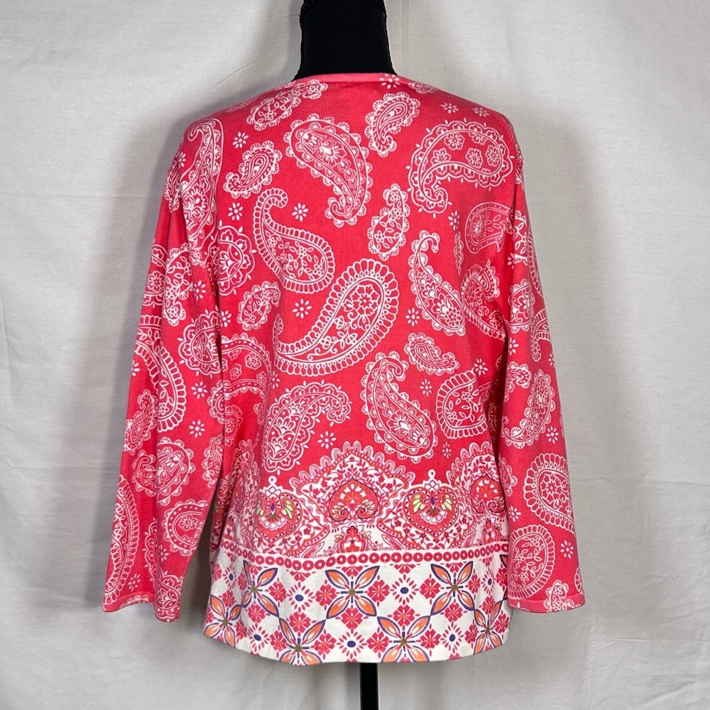 Vintage Y2K Talbots Pink Paisley Knit Top - Picture 3 of 6